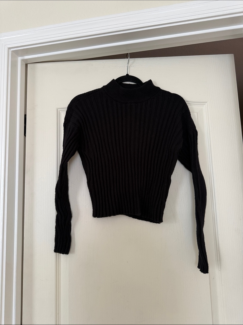 Madewell Black Ribbed Mock Neck Sweater